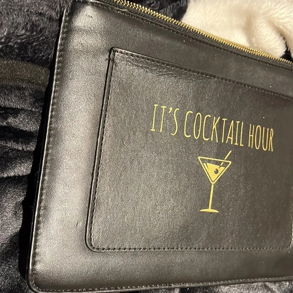 Black Fashion Zipper Clutch Cocktail Hour wristlet - Picture 7 of 7